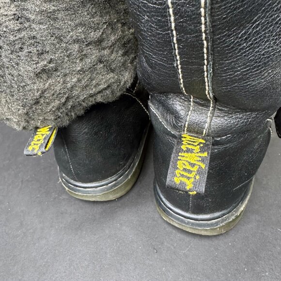 Dr Martens Brielle Rigger Boots Black Winter Faux Sheepskin Fur Lined US 8 UK 6 - Picture 6 of 10